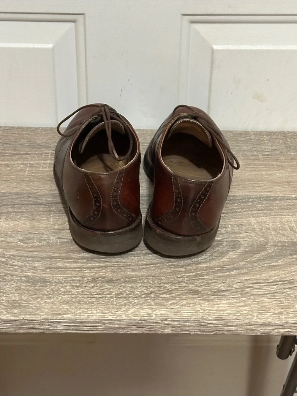 Cole Haan Men's Oxford Dress Shoes Brown Pebbled Leather Made In USA Mens 10 D